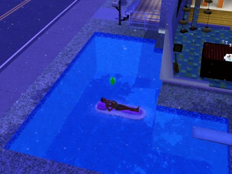 Alice odpočívá v bazéně